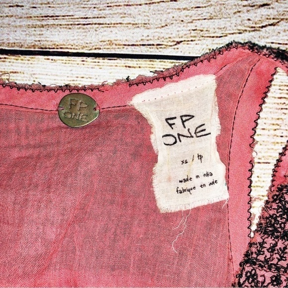 Free People FP One Calypso Dress Sleeveless Pink Relaxed Fit Tasseled Size XS - Picture 2 of 8
